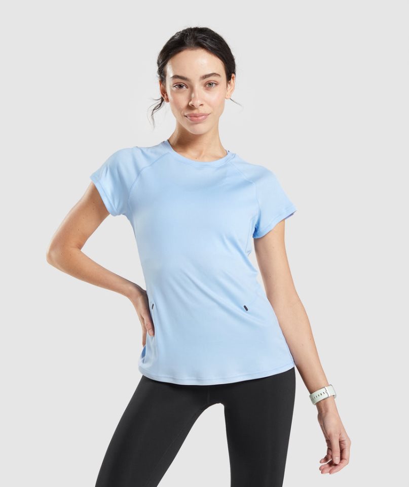 Koszulki Gymshark Speed Damskie Niebieskie | PL 951ORV